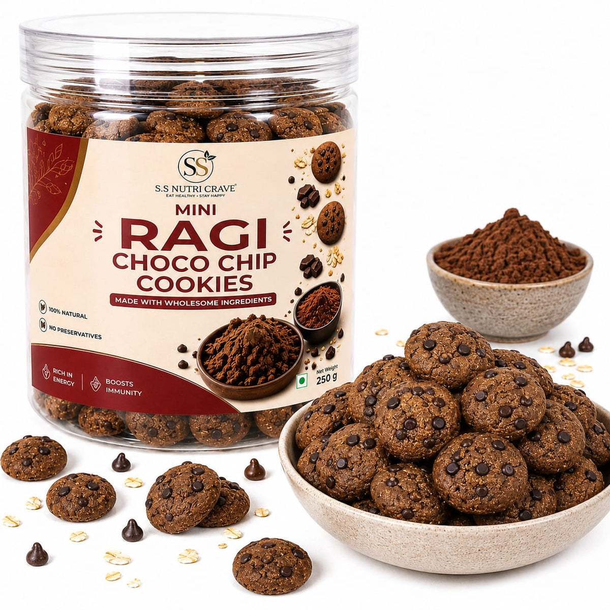 Mini Ragi Choco chip cookies